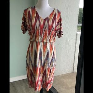 Chico’s multicolored ikat chevron dress